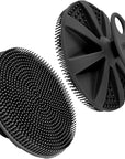 INNERNEED Food-Grade Soft Silicone Body Scrubber Shower Brush Handheld Cleansing Skin Brush, Gentle Exfoliating and Lather Well (Black)