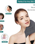 Wash Cloths 12 Pack, Reusable Makeup Eraser Towel, 13x13 inch Large Washcloths for Face and Body, Super Soft and Skin Friendly Face Towel on Sensitive Skin, Easy to Rinse Grey Facial Cleaning Cloths