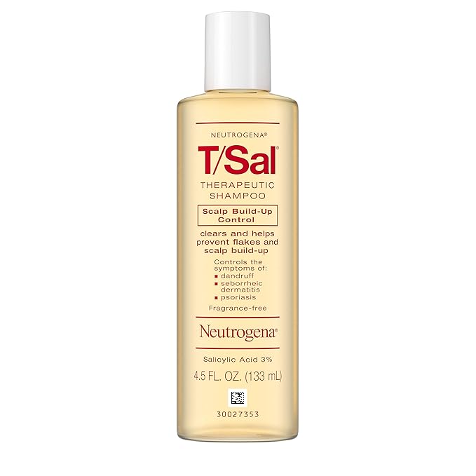 Neutrogena T/Sal Therapeutic Shampoo for Scalp Build-Up Control with Salicylic Acid, Scalp Treatment for Dandruff, Scalp Psoriasis & Seborrheic Dermatitis Relief, 4.5 fl. oz (Pack of 4)