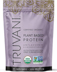 Truvani Vegan Pea Protein Powder | Unflavored | 20g Organic Plant Based Protein | 20 Servings | Keto | Gluten & Dairy Free | Low Carb | No Added Sugar