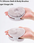 2 PC Silicone Exfoliating Body Scrubber, Silicone Body Shampoo Brush, Soft Silicone Loofah for Sensitive Skin, Shower Silicone Hair Scalp Massager, Easy to Clean, Lather Well(Gray&Green)