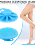 INNERNEED Food-Grade Soft Silicone Body Cleansing Brush Shower Scrubber, Gentle Exfoliating and Massage for All Kinds of Skin (Blue)