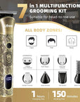 Ufree Beard Trimmer for Men, Electric Razor Shaver, Cordless Hair Clipper Shaving Kit for Mustache Body Nose Ear Hair Facial, Adjustable Beard Grooming Kit Birthday Gifts for Men