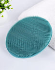 INNERNEED Food-Grade Soft Silicone Body Cleansing Brush Shower Scrubber, Gentle Exfoliating and Massage for All Kinds of Skin (Blue+Dark Green)