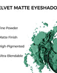 Erinde Single Green Matte Eyeshadow Palette, High Pigmented Eye Shadow Powder, Long Lasting, Ultra-Blendable, Intense Color