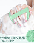 Silicone Body Scrubber, Exfoliating Body Wash Scrubbers Exfoliator, Shower Body Brush for Effective Showering Exfoliation and Gentle Massage (Green)