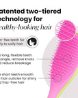 Tangle Teezer Ultimate Detangler Curly Hair Brush, Dry & Wet Hairbrush, Reduces Frizz & Breakage, for 3C to 4C Curly Hair Types, Cyber Lime & Pink