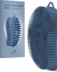 MainBasics Silicone Body Scrubber – Dual-Sided Shower & Scalp Scrubber, Gentle Silicone Loofah Alternative for Deep Clean (Dark Blue, Scalp)
