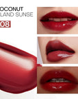 Mistine Lip Gloss Thai latte Long Lasting Lip Glaze Non-sticky Lip Tint Gloss with 1% Peptide Glossy Finish L08 Coconut Island Sunset 0.1 fl oz 1 Count