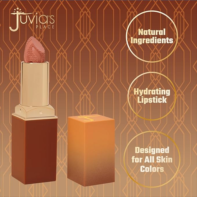 Juvia's Place Nubian Earth Matte Lipstick Nubian Sand - Hydrating, Long-lasting, Richly Pigmented Lip Makeup, Creamy Lipstick with Matte Finish, Beauty & Lip Care Product