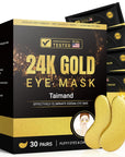 Under Eye Patches (30 Pairs), 24K Gold Under Eye Mask for Puffy Eyes, Dark Circles,Bags and Wrinkles with Collagen,Relieves Pressure and Reduces Wrinkles,Revitalises and Refreshes Your Skin