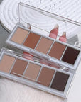 evpct 5 Colors Matte Nude Eye Shadow Palette Makeup for Older Women, Nude Brown Cocoa Taupe Ebony Matte Cream Smokey Mini Eyeshadow Palette for Blue Green Eyes, Contour Makeup Palettes sombras de ojos