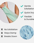 Dermasuri Japanese Exfoliating Shower Towel - Body Scrub Exfoliator & Back Scrubber Loofah for Men & Women, Exfoliating Shower Towel for Smooth & Glowing Skin, Removes Dry & Dead Skin, All Skin Types