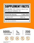 BulkSupplements.com L-Arginine HCl Powder - Arginine Supplement, Nitric Oxide Supplement - Arginine Powder, Unflavored & Gluten Free, 5000mg per Serving, 1kg (2.2 lbs) (Pack of 1)