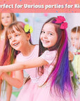 MSDADA New Hair Chalk Comb Temporary Hair Color Dye for Girls Kids with Light Color Hair, Washable Hair Chalk for Girls Age 4 5 6 7 8 9 10 Birthday Cosplay DIY, Easter (Silver)