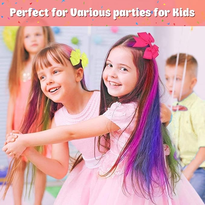 MSDADA New Hair Chalk Comb Temporary Hair Color Dye for Girls Kids with Light Color Hair, Washable Hair Chalk for Girls Age 4 5 6 7 8 9 10 Birthday Cosplay DIY, Easter (Silver)