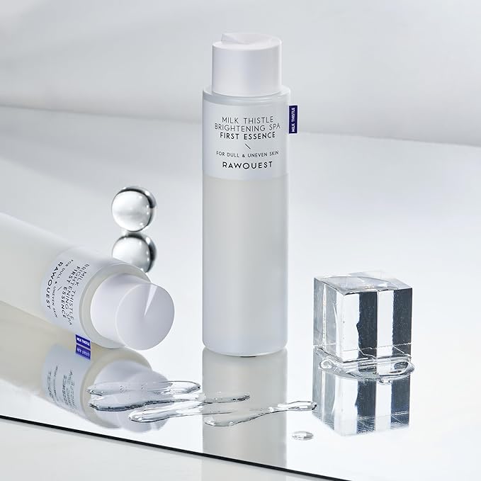 RAWQUEST- Korean Skin Care Essence Toner for Deep Hydration, Radiant Glow, Moisturizing, Soothing & Dermatologist Tested w/82% Milk Thistle, Hyaluronic Acid & Niacinamide, K Beauty 6.76 Fl Oz / 200ml
