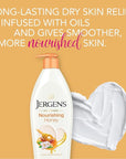 Jergens Nourishing Honey Dry Skin Moisturizer, with Illuminating Hydralucence Blend, Skin Nourishing Formula, Dermatologist Tested, 16.8 Oz, Pack of 4
