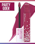 MAYBELLINE New York Super Stay Matte Ink Liquid Lipstick, Transfer Proof, Long Lasting, Limited Edition Birthday Cake Scented Shades, Party Goer, 0.17 Fl Oz