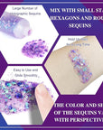 MEICOLY Light Purple Hair Glitter,Chameleon Purple Mermaid Face Glitter,Glitter Face Paint for Halloween,Mardi Gras Outfit for Women,Rave Glitter Makeup Sparkle Chunky Glitter for Women,50ml