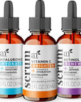 artnaturals Anti-Aging-Set with Vitamin-C Retinol and Hyaluronic-Acid - (3 x 1 Fl Oz / 30ml) Serum for Anti Wrinkle and Dark Circle Remover – All Natural and Moisturizing
