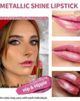 Oulac Metallic Pink Lipstick Set 3PCS High Impact Lipcolor with Moisturizing Formula, Vegan Beauty, Full-Coverage Lip Color, Christmas Gifts for Women, 4.3g X 3PCS