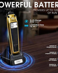 DSP Professional Beard Trimmer for Men, Cordless Trimmer Barber, BLDC Motor & DLC Coated Blade, Bald Head Clipper for Men