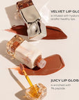 Mistine Makeup Velvet Lip Gloss Matte Lip Cream Liquid Lipstick Softening with Hyaluronic Acid Lip Tint, Non-Sticky Lightweight Lip Color V01 Sunset Afterglow 0.1 fl oz