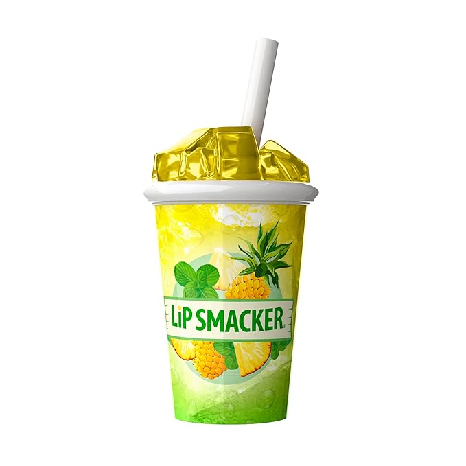 Lip Smacker Summer Refresher Lip Balm, Moisturizing, Collectible Beverage Cup Design, Sheer Finish for Smooth Lips – Pineapple Mint
