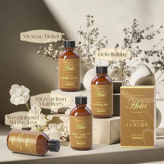 Hotel Diffuser Oil 4 Fl Oz (120ml) - Inspired by W Hotel White Tea Fragrance Oil, Hotel Scent Essential Oil for Diffuser and Crafting, Gift for Women & Men