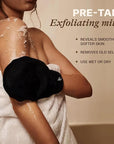 Self Tanning Mitt Applicator Set - 3 in 1 Ultra Soft Mitts, Exfoliating Glove, Face & Body Tanner Glove w/Thumb, for the Perfect Streak-Free Fake Tan, Velvety Soft Tanning Lotion Applicator, Reusable