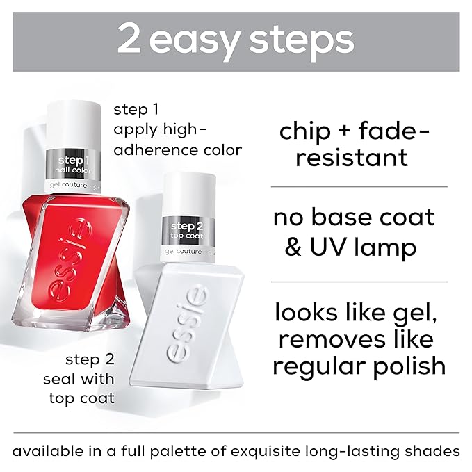 essie Gel Couture Long-Lasting Nail Polish, 8-Free Vegan, Pattern Play, Olive Green, Fab Totally Plaid, 0.46 Ounce (Pack of 2)