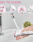 Women's Electric Razor Bikini Trimmer, 4-in-1 Cordless Shaver for Face, Legs, Underarms, Pubic Hair – Wet/Dry Use, Painless Hair Removal