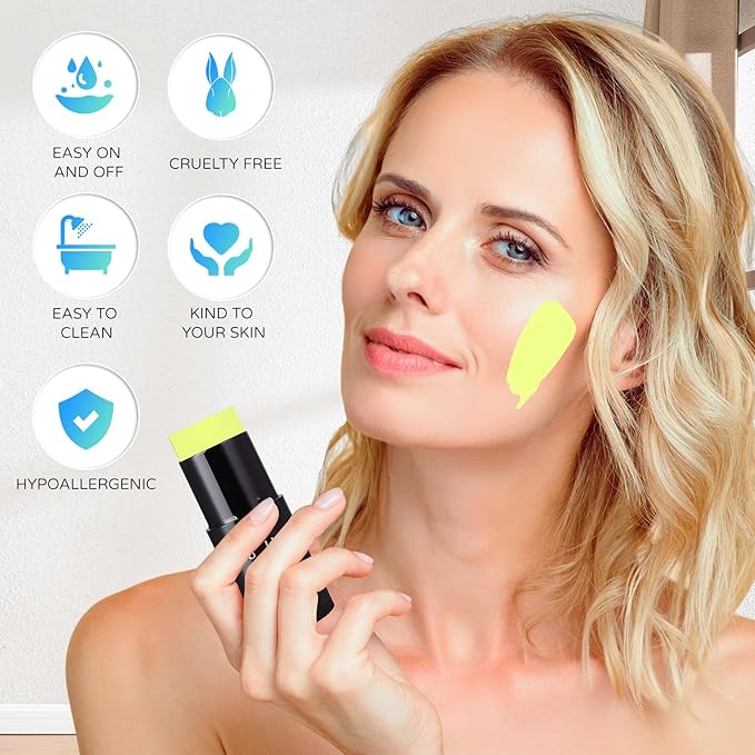 Go Ho Lemon Face Paint Stick - Water Based Washable Pastel Yellow Body Paint for Halloween Cosplay SFX Makeup