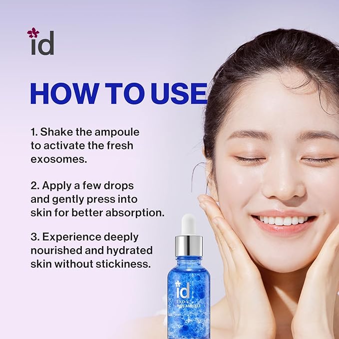 idplacosmetics EXO-V Plus Ampoule 1.01 fl.oz (30ml) – Korean Microneedling Serum for Smoother, Plumper Skin, 99.9% 100.4 nm Encapsulated Exosome + NMN, for Microneedle Roller (250µm)