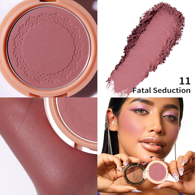 OULAC Blush Makeup Powder Mauve| Natural Matte Blush 4.8g