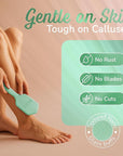 Silicone Foot Callus Remover - Nano Glass Foot File for Dead Skin and Cracked Heels - Callus Remover for Feet & Hard Skin - Ergonomic Foot Scrubber & Exfoliator for Soft, Smooth Feet - Green