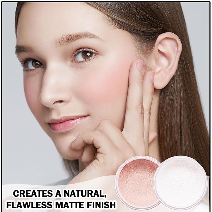 2PCS Setting Powder Loose Face Powder Matte Soft