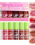 6PCS Fat Oil Lip Gloss Mini,Small Brush Head Hydrating Transparent Lip Glow Oil for Women Moisturizing Tinted Lip Plumper Gloss Longlasting Non-sticky