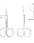 Pack of 2 Curved & Rounded Blunt Tip Stainless Steel Small Scissors for Eyebrows & Eyelashes, Beard Trimming & Moustache, Baby Nails, Nose & Facial Hair
