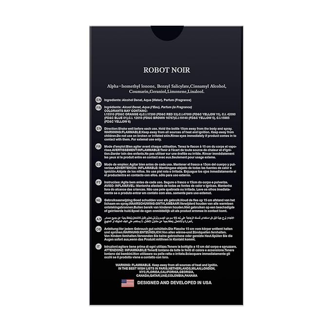 Hybrid & Company Robot Noir Eau De Toilette Natural Spray Vaporisateur 3.4 FL.OZ