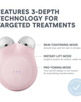 NuFACE MINI+ Microcurrent Facial Device Kit - FDA Cleared Face Sculpting & Skin Tightening Device to Contour, Lift & Tone + Microcurrent Gel Activator & Silk Creme - Sandy Rose