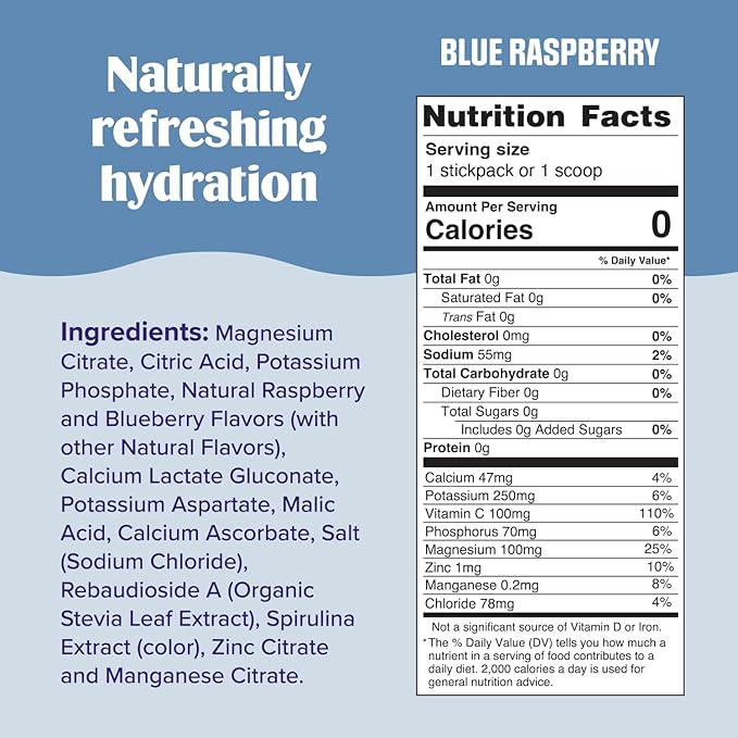 Ultima Replenisher Daily Electrolyte Drink Mix – Blue Raspberry, 90 Serving – Hydration Powder with 6 Key Electrolytes & Trace Minerals – Keto Friendly, Vegan, Non-GMO & Sugar-Free Electrolyte Powder