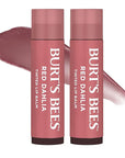 Burt's Bees Lip Tint Balm Stocking Stuffers Gifts, Long Lasting 2 in 1 Duo Tinted Balm Formula, Color Infused with Hydrating Shea Butter for a Natural Looking Buildable Finish, Red Dahlia (2-Pack)