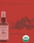 PURA D'OR 4 Oz ORGANIC Pomegranate Oil - 100% Pure USDA Certified Premium Grade, Cold Pressed Body Oil - Rich in Antioxidants - Face and Skin - Hair Moisturizer For Men and Women