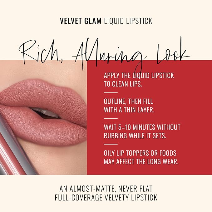 Runway Rogue Velvet Glam Liquid Lipstick, Almost-Matte Terra-Cotta Lipstick with a Hint of Spice, ‘Photogenic’