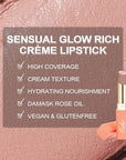 Oulac Nude Hydrating Lipstick Set For Women High Impact Lipcolor Tinted Lip Balm, Nourishing, Satin Finish, Moisturizing Creamy Formula, Vegan Clean Beauty Sensual Glow Rich Crème 01+02+04(SET 1)