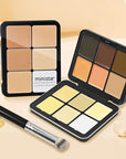 12 Colors Cream [Contour Concealer Foundation] Makeup Palette for Cheeks - All in One Makeup Palette Kit with Brush, Natural Matte Long Wearing, Waterproof Blendable Face Make Up Pallete (#03)