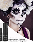 CCbeauty Black Face Paint Stick, Face Painting Kit, Full Coverage SFX Makeup Foundation, Professional Non-Toxic Body Paint for Halloween Costume Cosplay Party, Skeleton, Clown, Catrina Makeup
