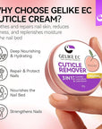 gelike ec Cuticle Cream for Dry Damaged Cuticles Organic Nail Cuticle Remover for Dry, Rough Hands Cracked Rigid Skin - Professional for Salon Home Use